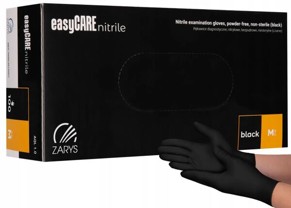 Zarys EasyCare rękawice nitrylowe czarne M 100szt